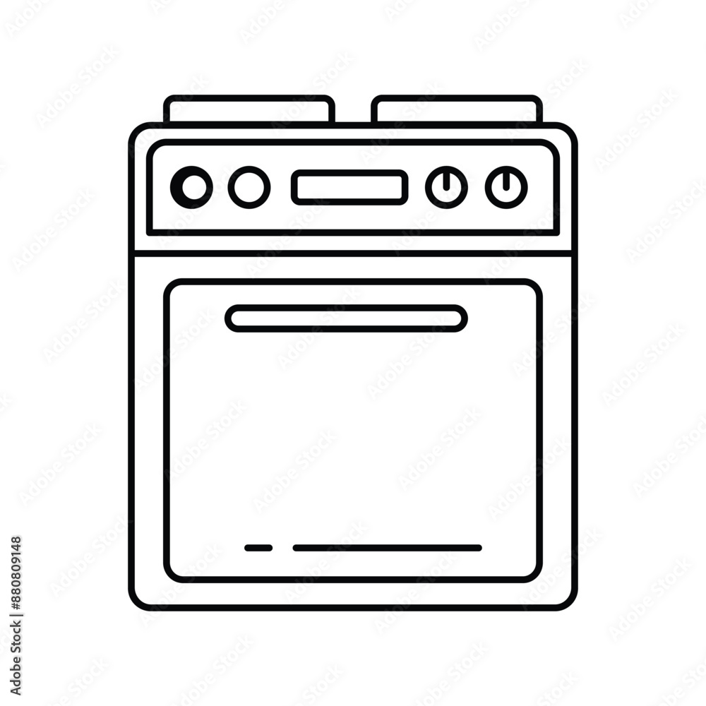 stove line icon with white background vector stock illustration stove line icon with white background vector stock illustration