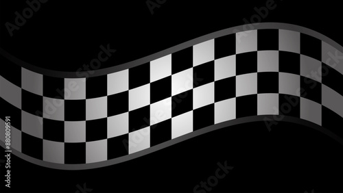 Racing background with race flag, sport design banner or poster