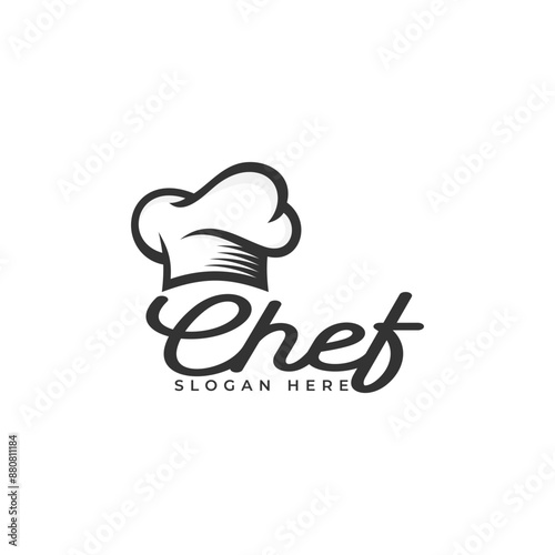 chef hat logo and icon vector design template