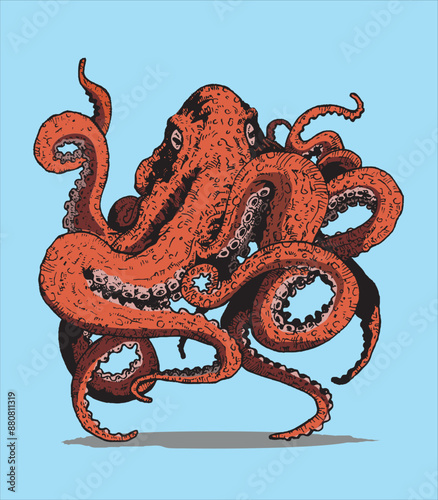 giant octopus vector image