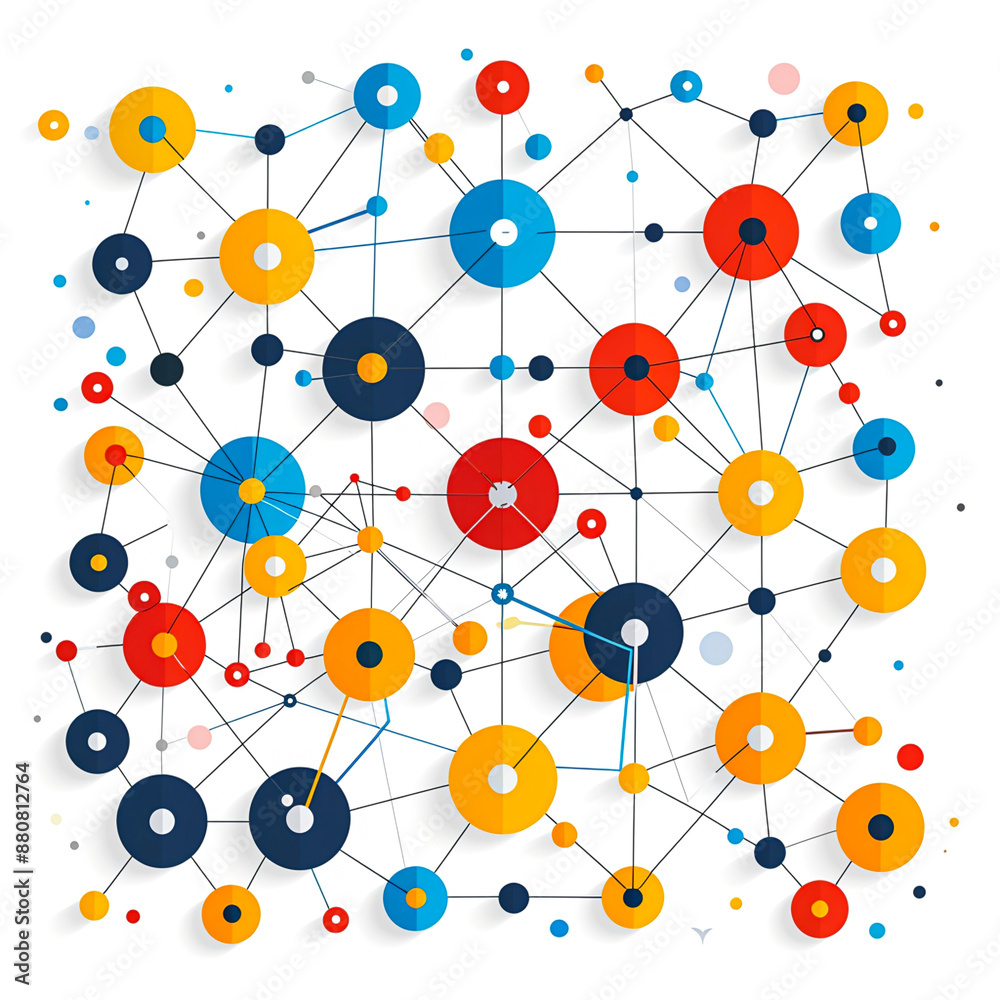 Modern Business Network Clipart in Flat Design - Interconnected Connection Element Modern Business Network Clipart in Flat Design - Interconnected Connection Element