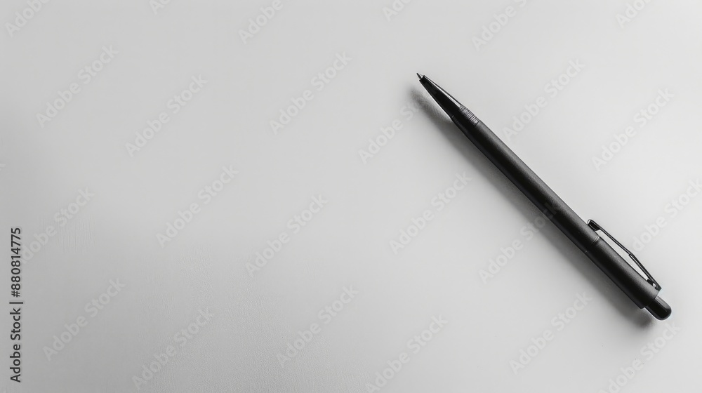 A black pen on an empty white page A black pen on an empty white page