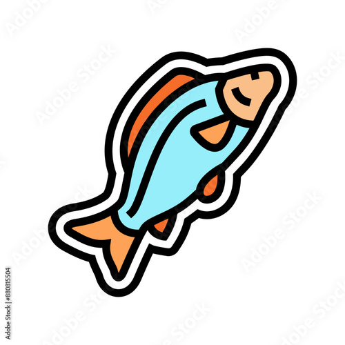 fish allergen free product food color icon vector. fish allergen free product food sign. isolated symbol illustration
