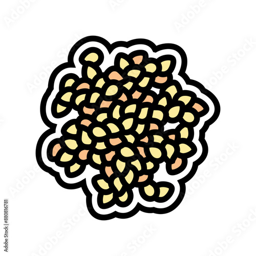 sesame allergen free product food color icon vector. sesame allergen free product food sign. isolated symbol illustration