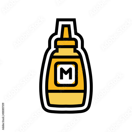 mustard allergen free product food color icon vector. mustard allergen free product food sign. isolated symbol illustration