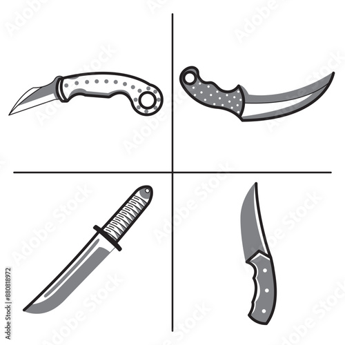 Various Types of Dagger, Knife, Blade