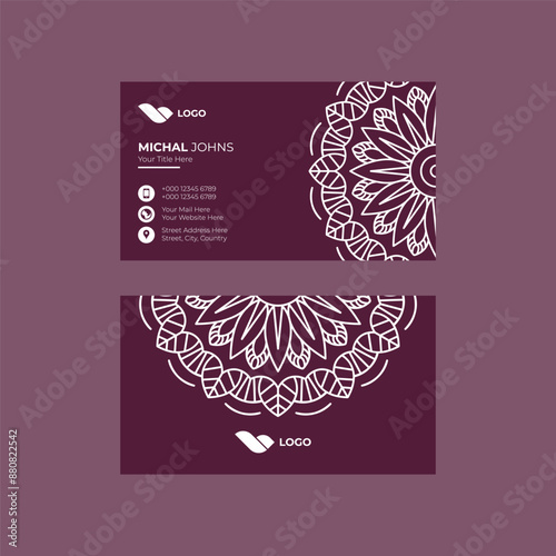 Stylish Purple and White Business Card Design