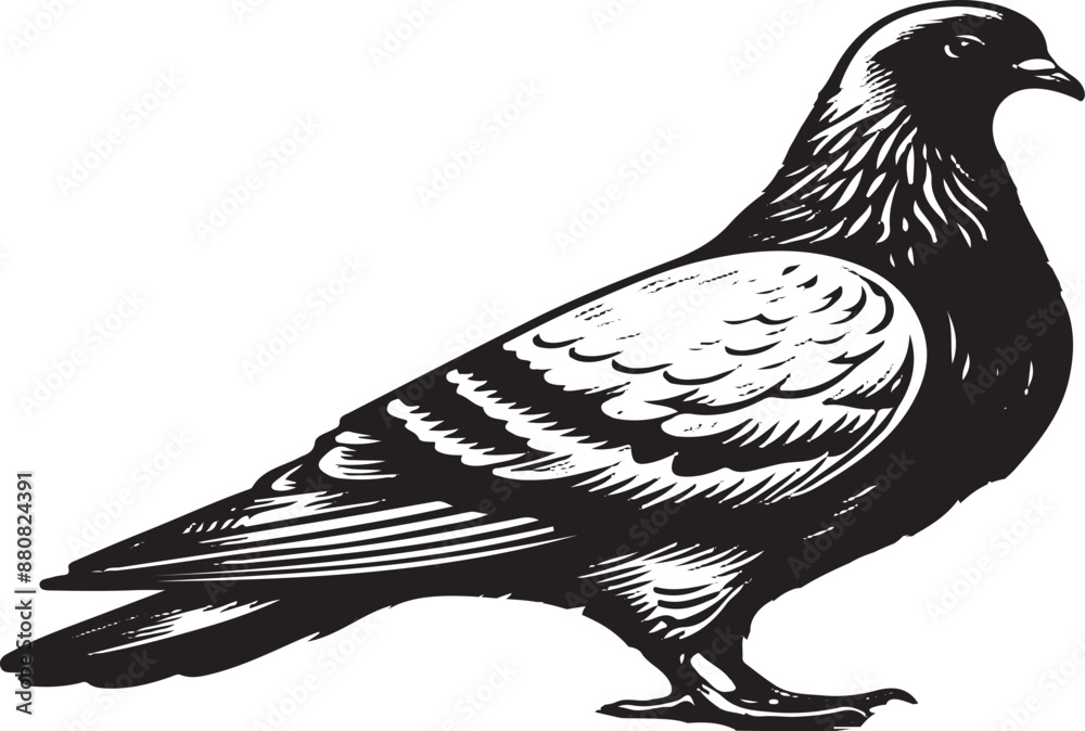 Obraz premium Art & Illustration, pigeon