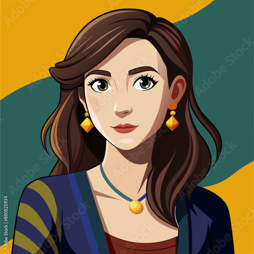 illustration of european beautiful woman