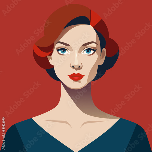 illustration of european beautiful woman