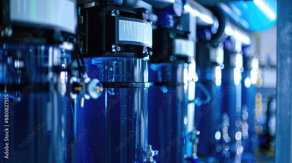 Intricate Filtration Process in Reverse Osmosis Unit. Close-Up of Pure Water Production Intricate Filtration Process in Reverse Osmosis Unit. Close-Up of Pure Water Production