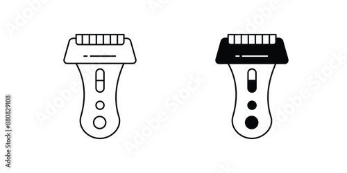 electric shaver set icon with white background vector stock illustration