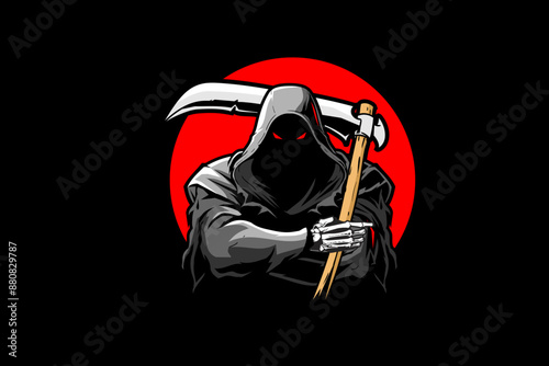 grim reaper cartoon charactercolor vector image