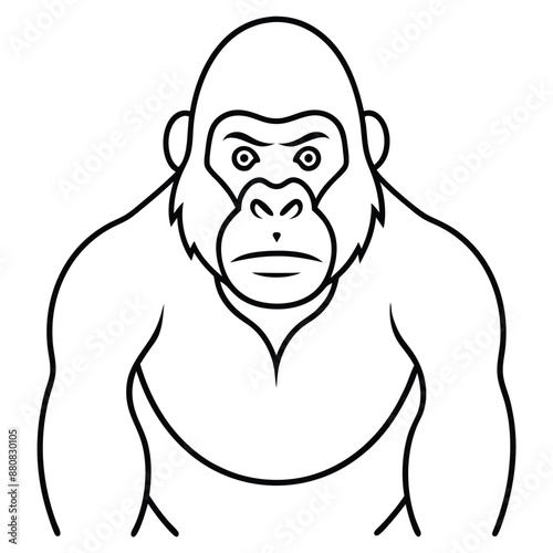 Stunning Gorilla Line Art Vector Illustration - Perfect for Cartoons, Clipart, and Design.