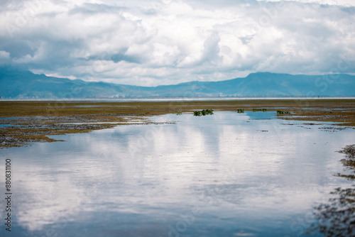 clouds over lake