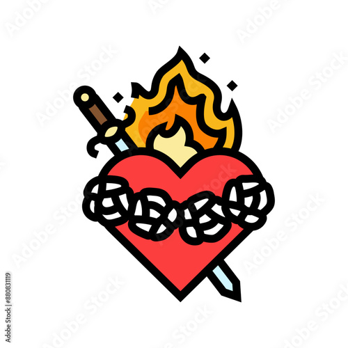 immaculate heart of mary feast catholic holiday color icon vector. immaculate heart of mary feast catholic holiday sign. isolated symbol illustration