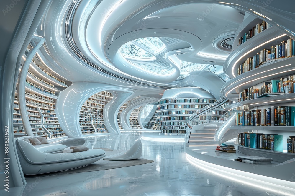 16 Futuristic public library with digital interfaces, realistic, high resolution, very detailed 16 Futuristic public library with digital interfaces, realistic, high resolution, very detailed