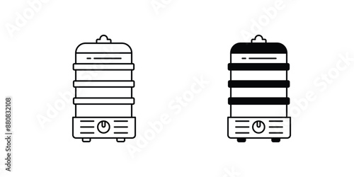 steamer set icon with white background vector stock illustration