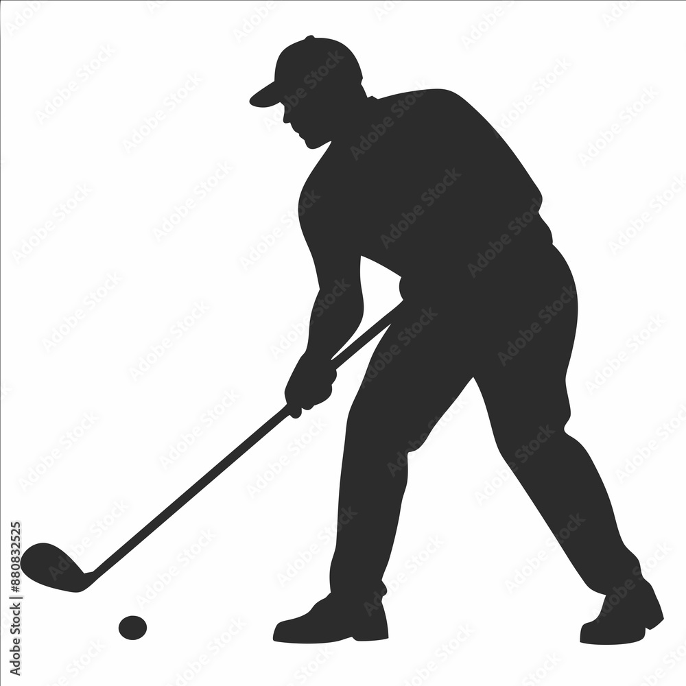 Golf player vector illustration, golf player vector art, golf player silhouette, hockey player silhouette vector icon Golf player vector illustration, golf player vector art, golf player silhouette, hockey player silhouette vector icon