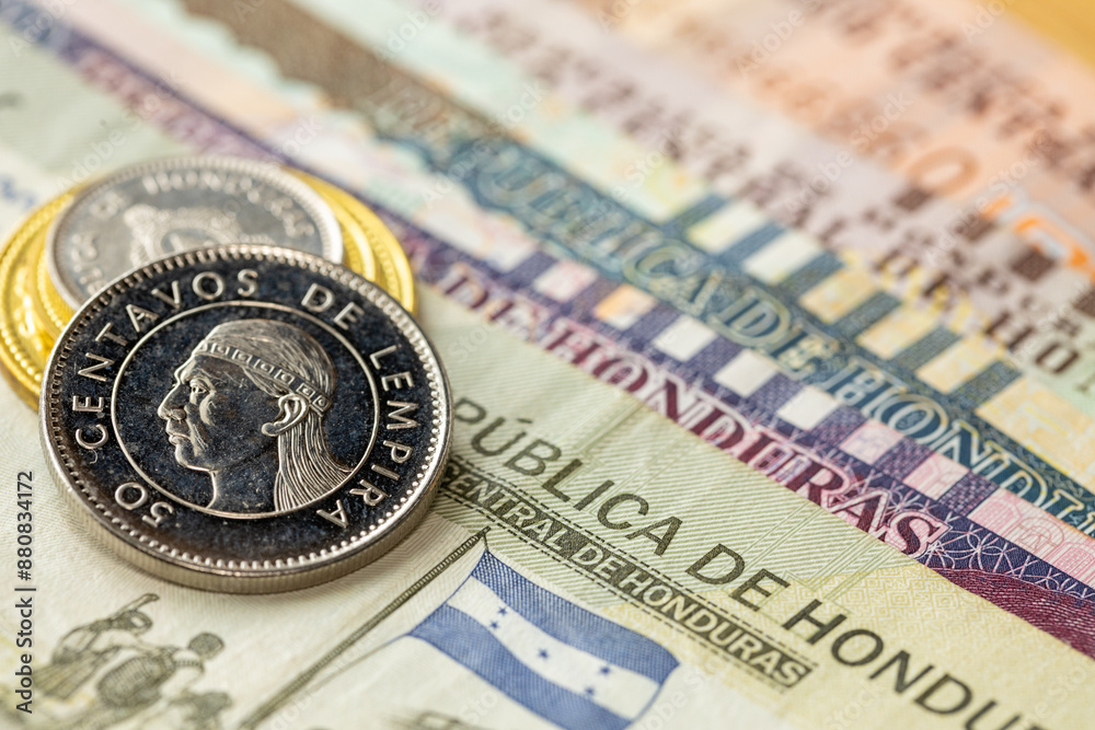Honduras money, Honduran currency, lempira, finance and business concept