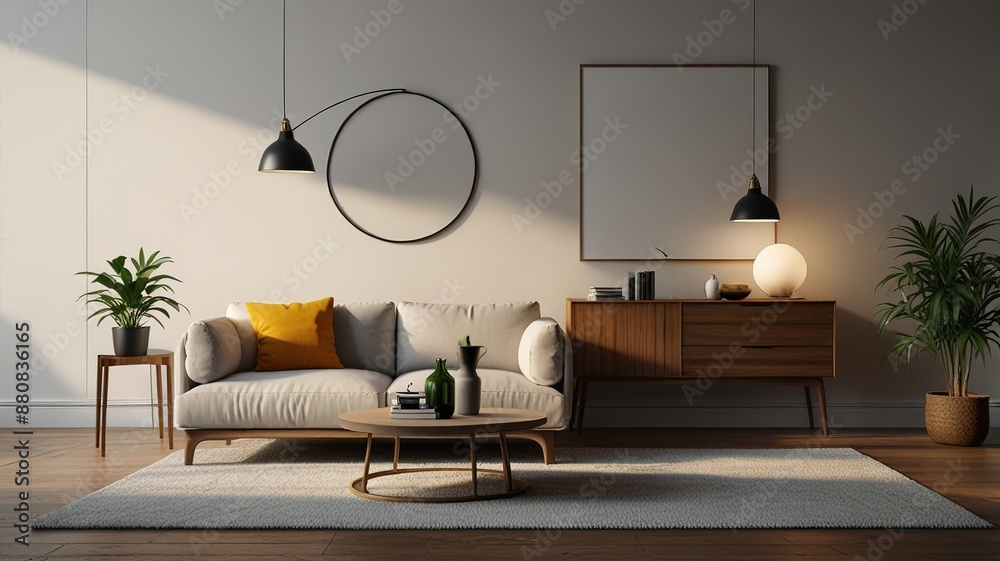 Fototapeta premium An example of a contemporary living room design