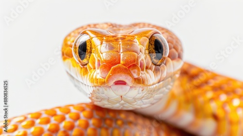 Corn Snake Without Scales in Front of White Background