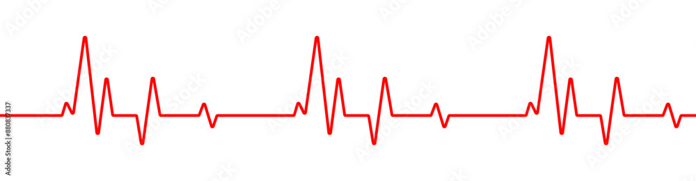 Heart rate monitor line vector isolated on transparent background. Heart rate pulse rhythm line illustration with editable stroke. Stock Vector.	