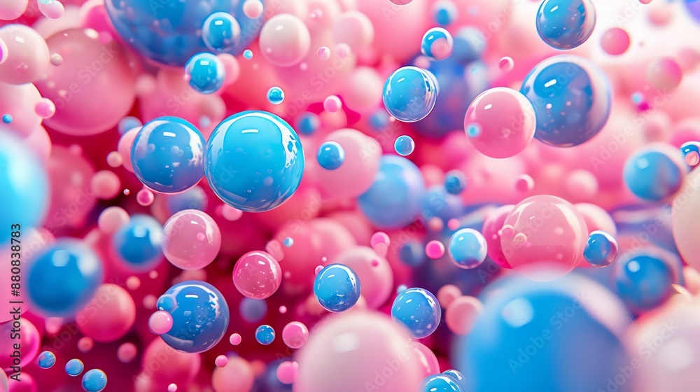 Soft pink and blue bubbles drifting through the air. Soft pink and blue bubbles drifting through the air.