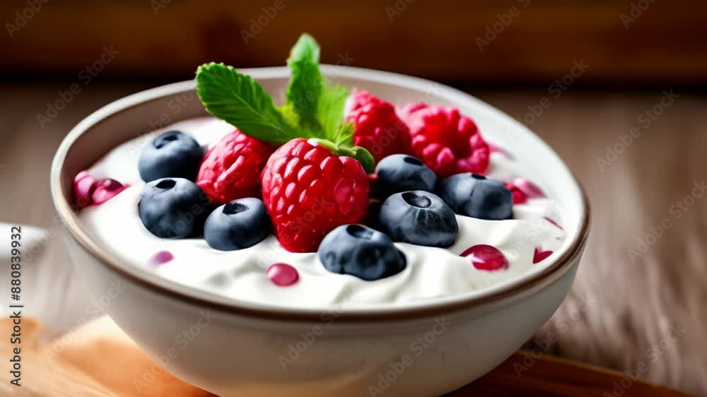 Deliciously fresh fruit parfait ready to be enjoyed Deliciously fresh fruit parfait ready to be enjoyed