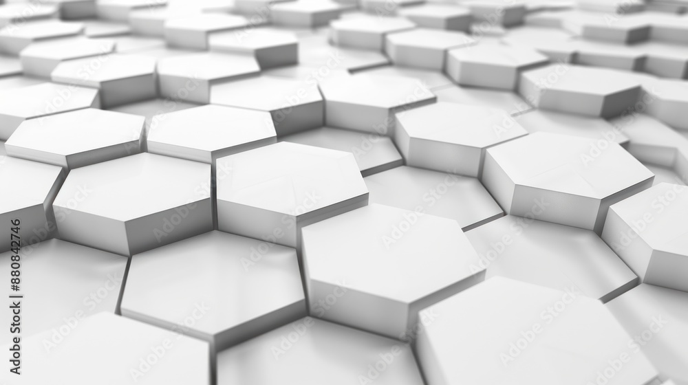 Abstract Hexagon Pattern in White Abstract Hexagon Pattern in White