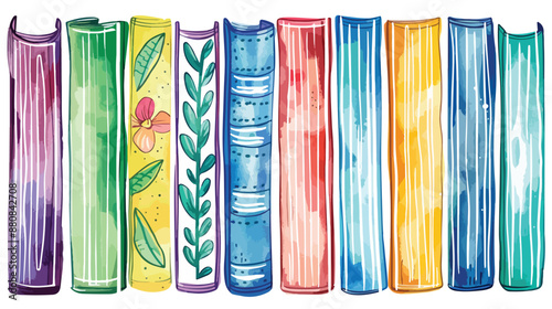 Lined Bookmark Stripe Vector Illustration Handdrawn 