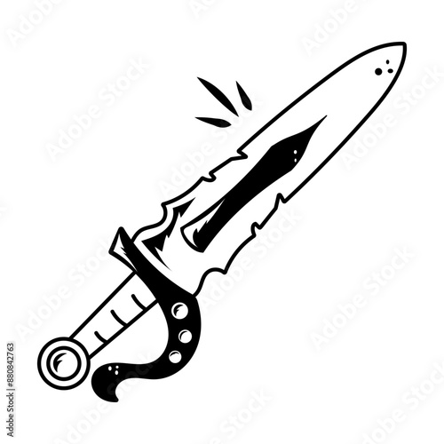 An outline icon of arcane blade  