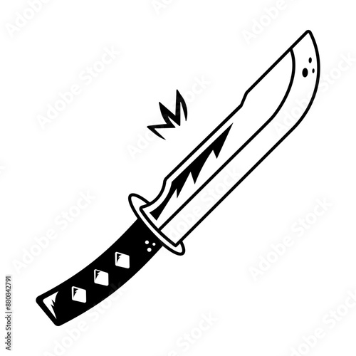 Linear icon showing fantasy dagger  