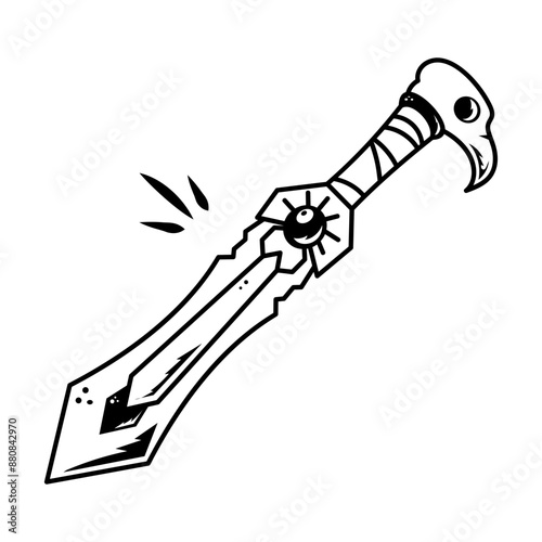 A line style icon of mystical saber