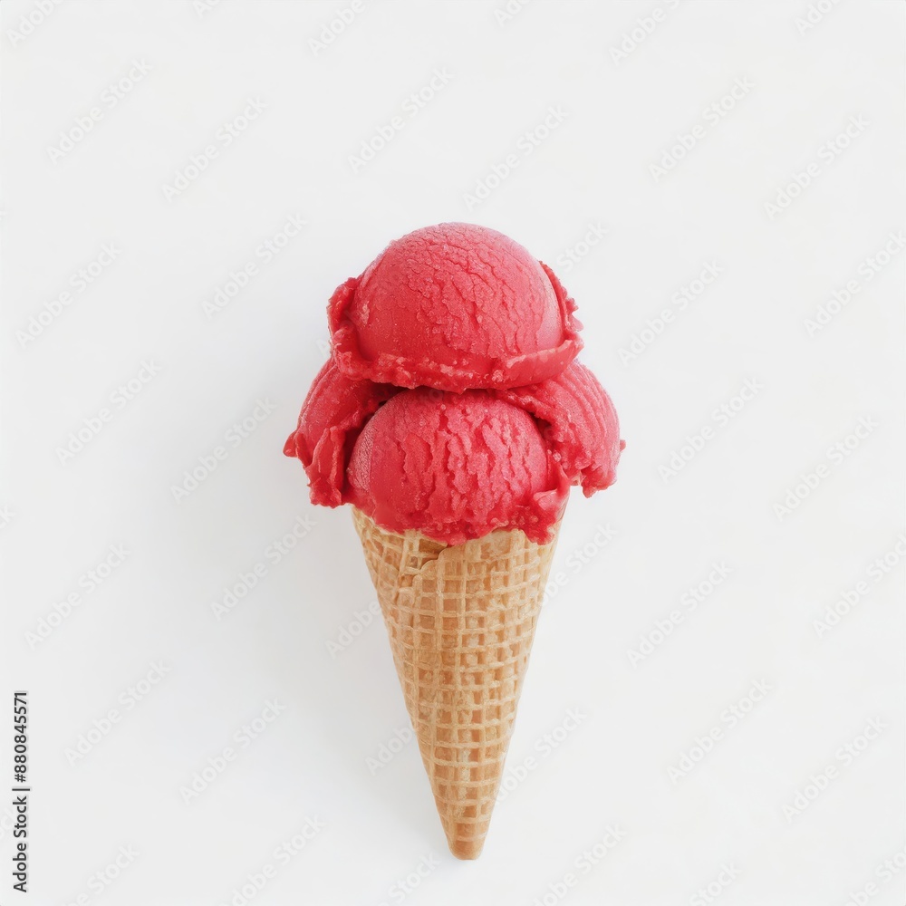 Red ice cream isolated on white background Red ice cream isolated on white background