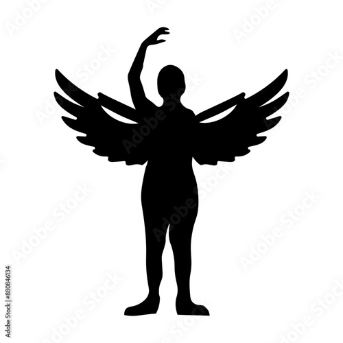 A glyph icon depicting heavenly being 
