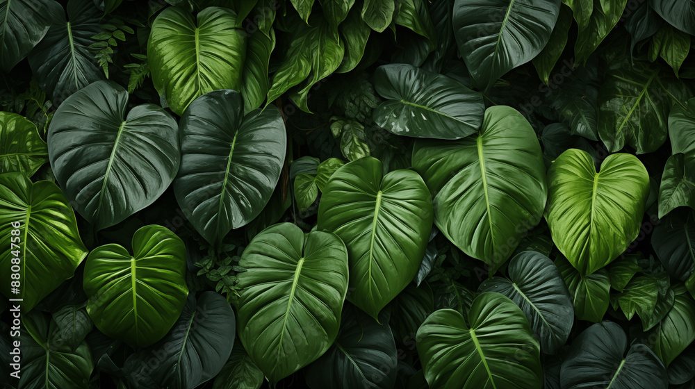 custom made wallpaper toronto digitalTropical leaves background. Green tropical thickets