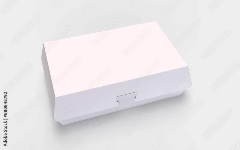 White rectangle burger box mockup isolated on white White rectangle burger box mockup isolated on white