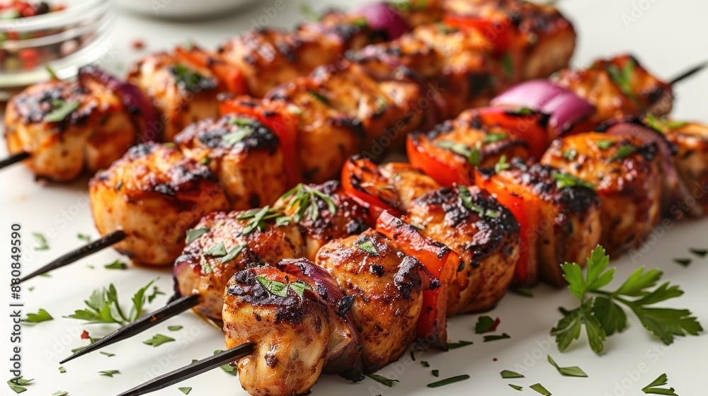 Grilled Chicken Skewers with Peppers and Onions Grilled Chicken Skewers with Peppers and Onions