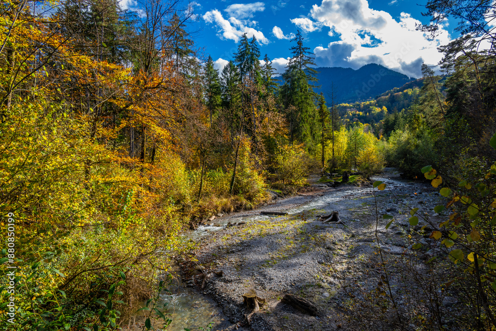 Obraz premium Fall - Autumn in the Walgau Valley, State of Vorarlberg, Austria
