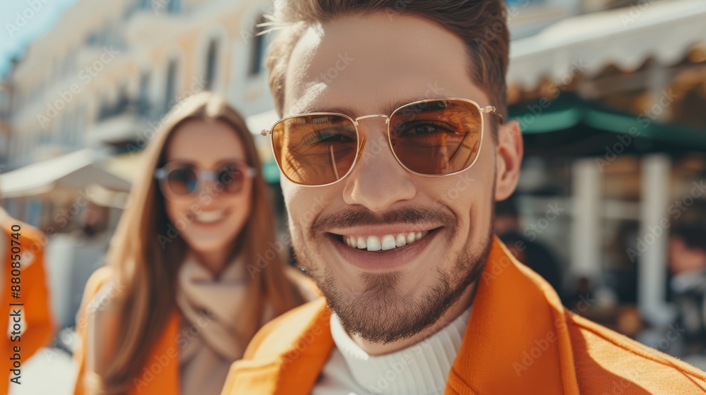A bright image of friends walking together at a cafe, smiling confidently, realistic photo, cinematography, hyper realistic A bright image of friends walking together at a cafe, smiling confidently, realistic photo, cinematography, hyper realistic