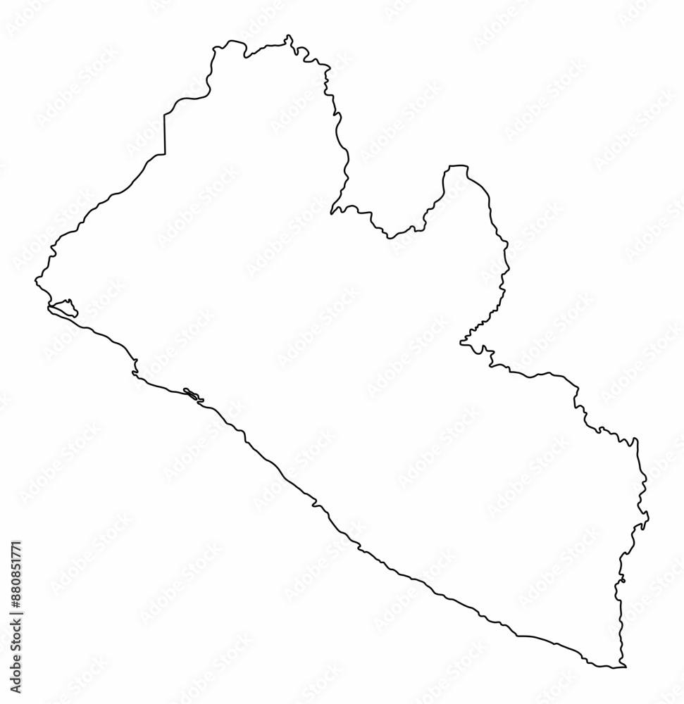 Obraz premium Liberia outline map