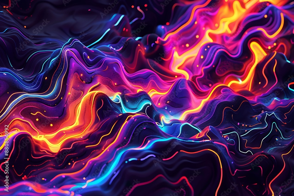 Fiery lava wax RGB neon light trippy wallpaper pattern