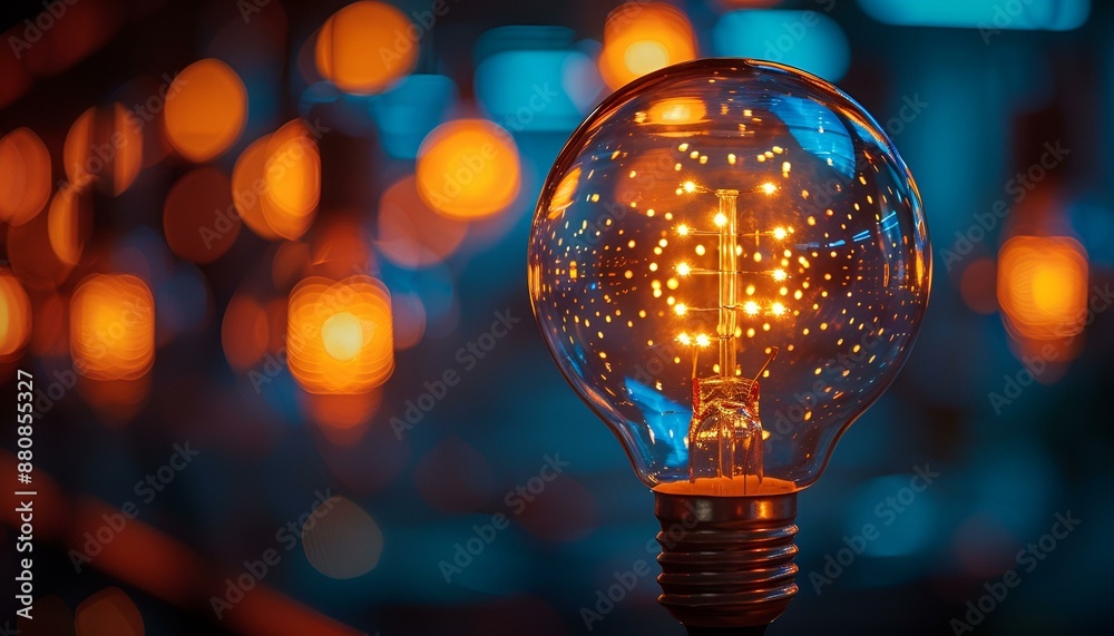A glowing light bulb illuminating the darkness. A glowing light bulb illuminating the darkness.