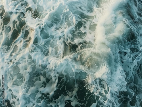 powerful ocean waves with dynamic foam patterns capturing the raw energy and motion of the sea