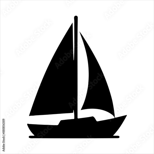 Sailboat silhouette on white background. Sailboat icon sign vector illustration design.