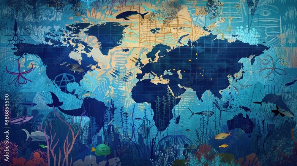 The World Beneath the Waves: A Digital Art Piece The World Beneath the Waves: A Digital Art Piece