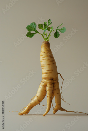 Mystical mandrake root also known as a mayapple, is a perennial plant. Herbal wonders. Generative ai. 