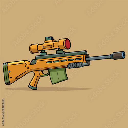 Attack sniper weapon icon Attack sniper weapon cartoon isolated on a white backdrop for site design
