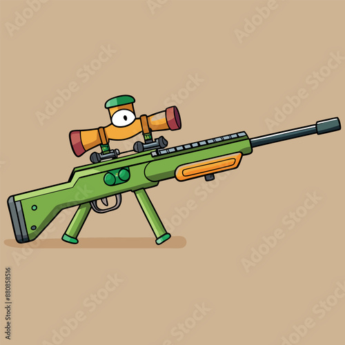 Attack sniper weapon icon Attack sniper weapon cartoon isolated on a white backdrop for site design
